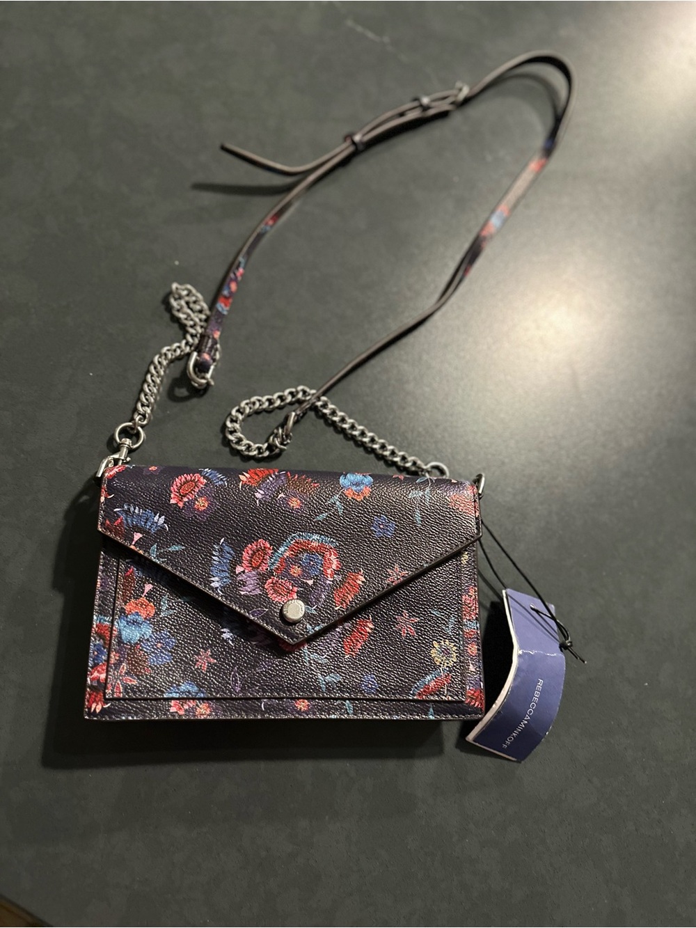 Rebecca Minkoff Floral Blue Wallet Crossbody Bag NWT $145